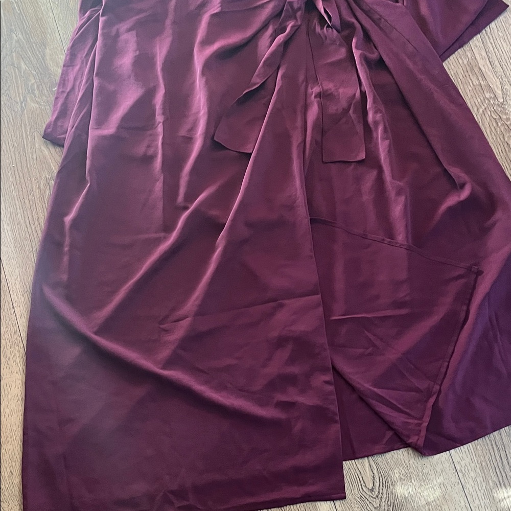 SHEIN Burgundy Midi Dress wrap - Picture 8 of 8